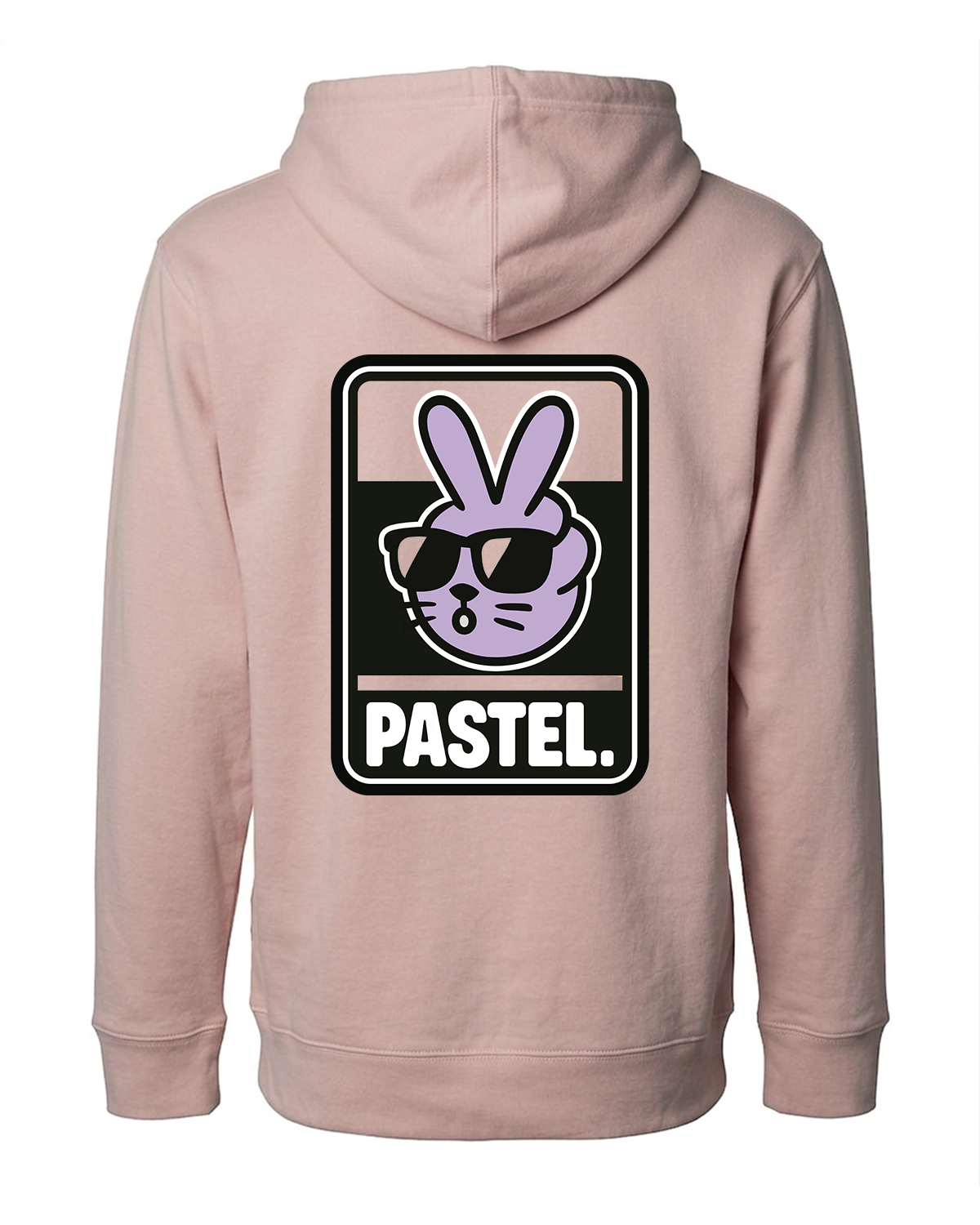 Pastel Dusty Rose Peace Bunny Hoody