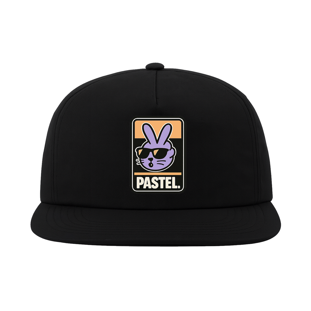 Pastel. Nylon Beach Hat (Lavender/Black/Tan)