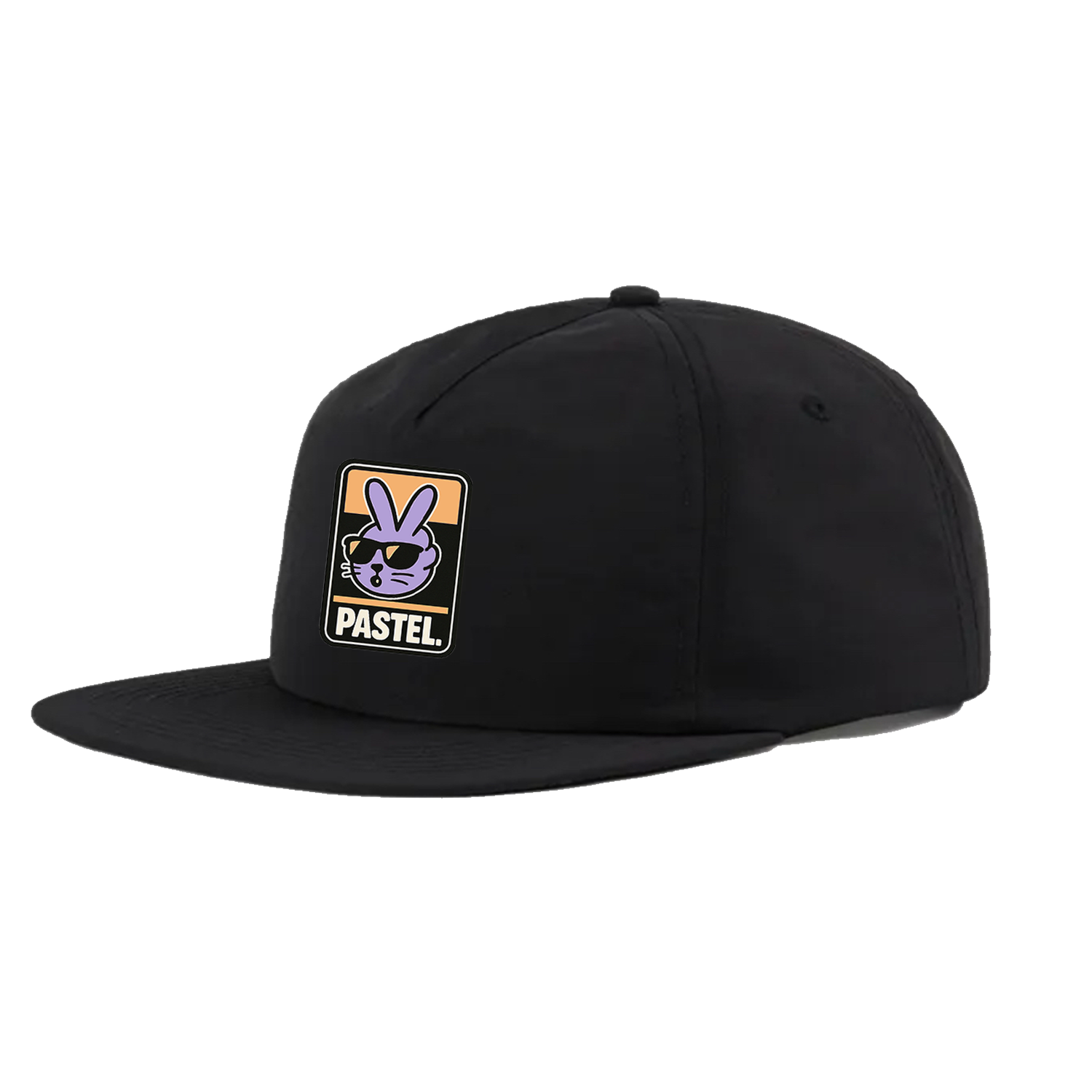Pastel. Nylon Beach Hat (Lavender/Black/Tan)