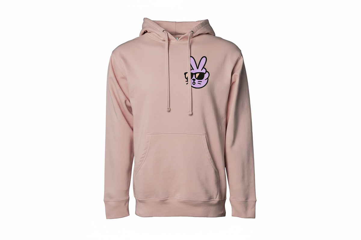 Pastel Dusty Rose Peace Bunny Hoody