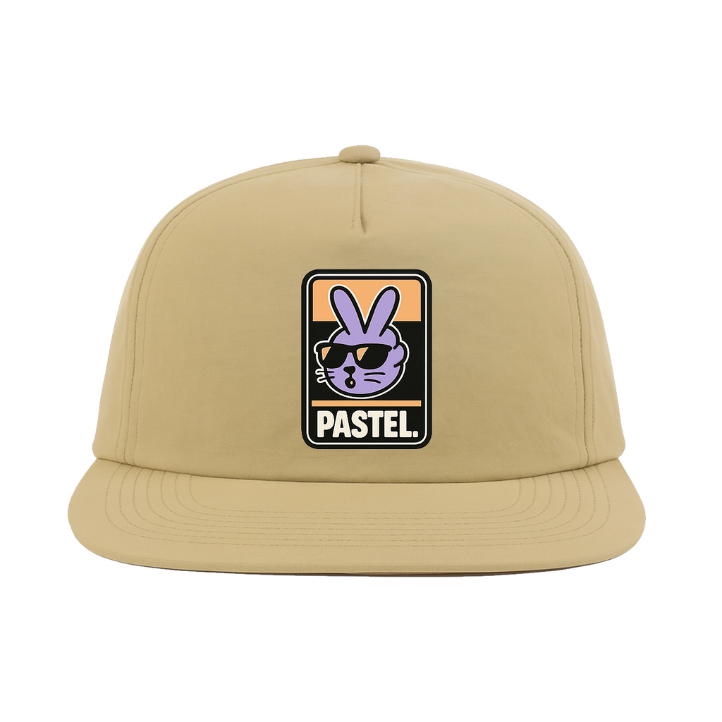 Pastel. Nylon Beach Hat (Lavender/Black/Tan)